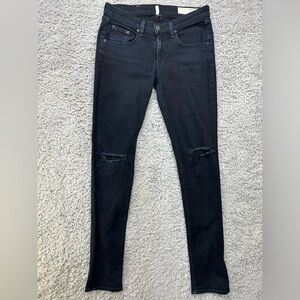 Rag and Bone Jeans Womens 26 Skinny Dark Wash Distressed Holes Denim Casual